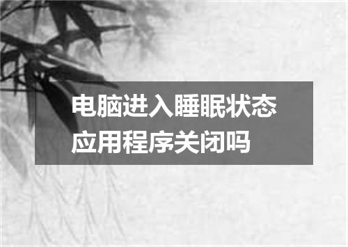 电脑进入睡眠状态应用程序关闭吗