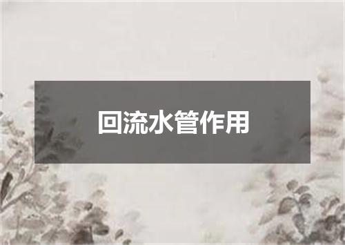 回流水管作用