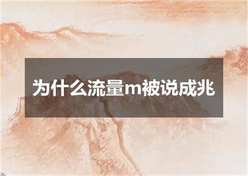 为什么流量m被说成兆