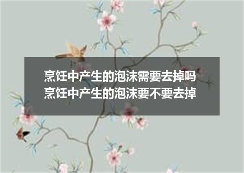 烹饪中产生的泡沫需要去掉吗 烹饪中产生的泡沫要不要去掉