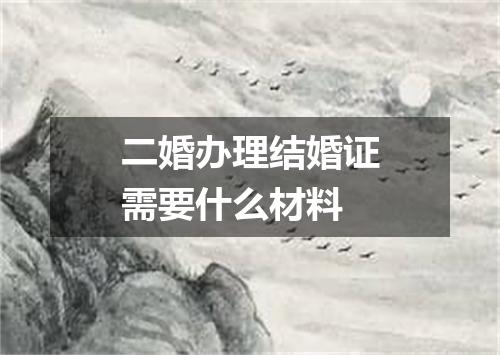 二婚办理结婚证需要什么材料