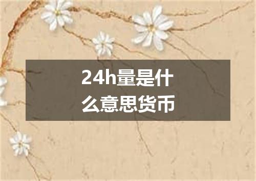 24h量是什么意思货币