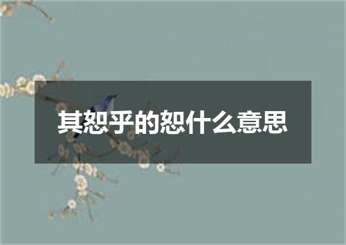 其恕乎的恕什么意思