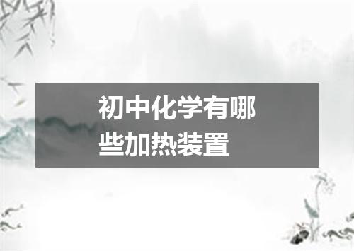 初中化学有哪些加热装置