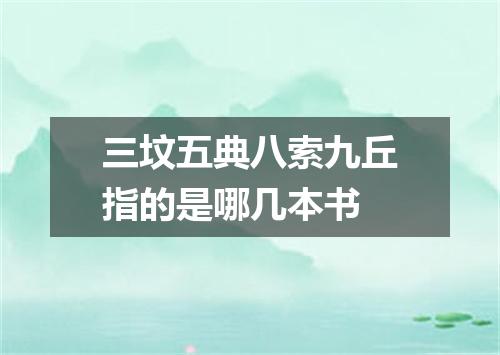 三坟五典八索九丘指的是哪几本书