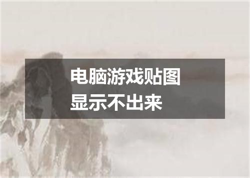 电脑游戏贴图显示不出来