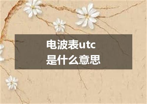 电波表utc是什么意思