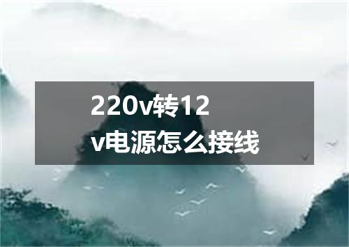 220v转12v电源怎么接线
