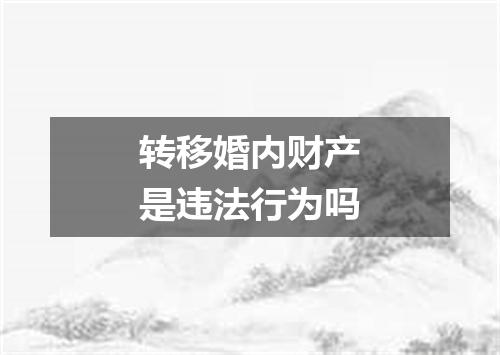 转移婚内财产是违法行为吗