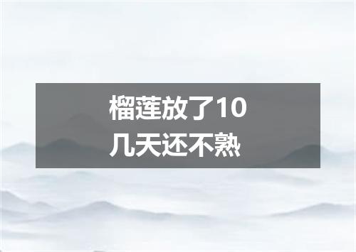 榴莲放了10几天还不熟