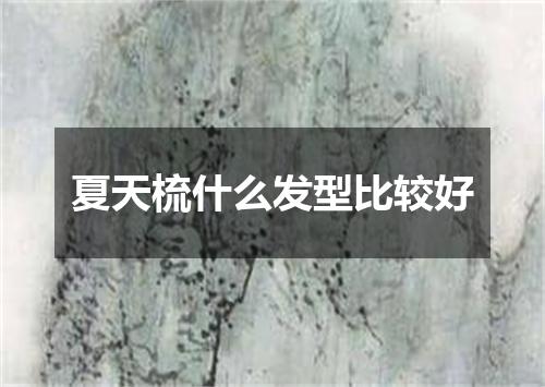 夏天梳什么发型比较好