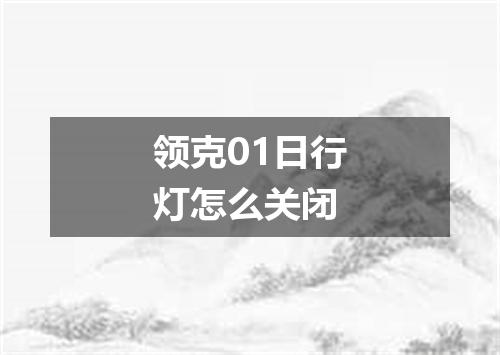 领克01日行灯怎么关闭