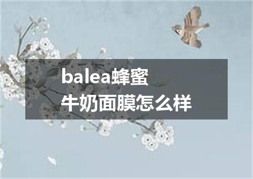 balea蜂蜜牛奶面膜怎么样