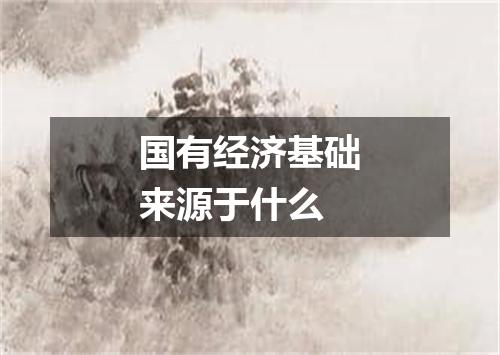 国有经济基础来源于什么