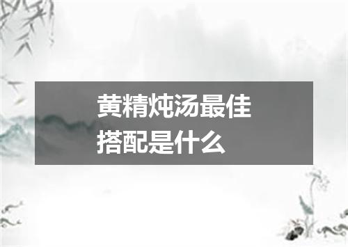 黄精炖汤最佳搭配是什么