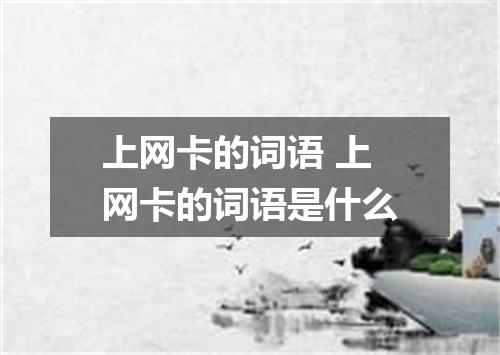 上网卡的词语 上网卡的词语是什么