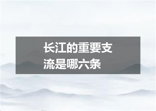 长江的重要支流是哪六条
