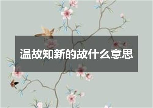 温故知新的故什么意思