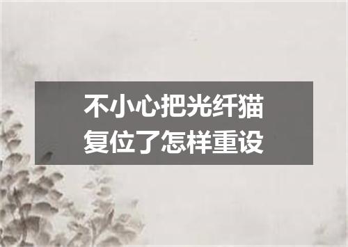 不小心把光纤猫复位了怎样重设