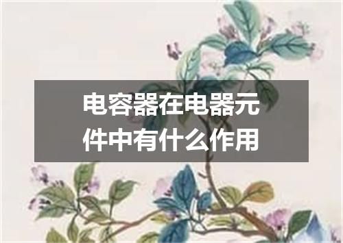电容器在电器元件中有什么作用
