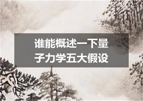 谁能概述一下量子力学五大假设