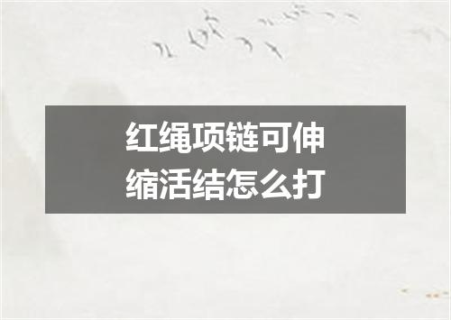 红绳项链可伸缩活结怎么打