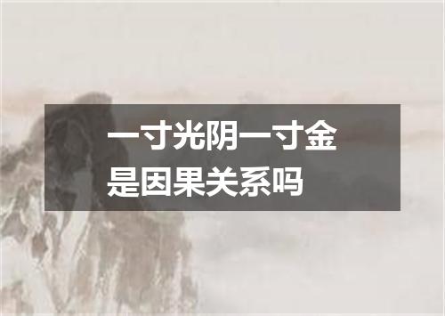 一寸光阴一寸金是因果关系吗
