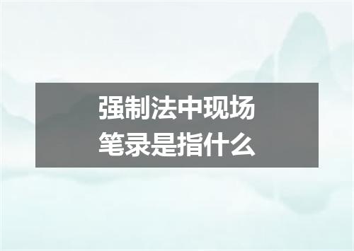 强制法中现场笔录是指什么