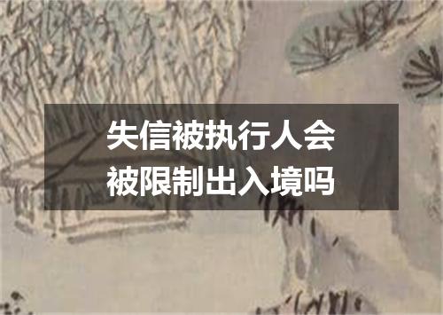 失信被执行人会被限制出入境吗