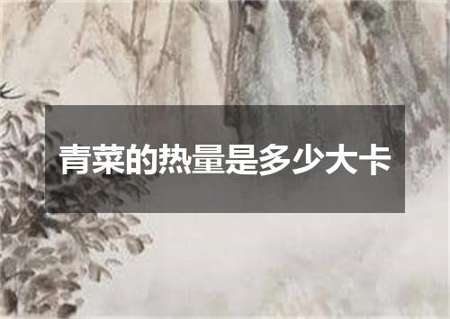 青菜的热量是多少大卡