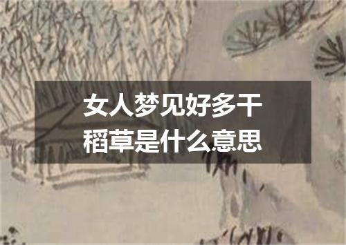 女人梦见好多干稻草是什么意思