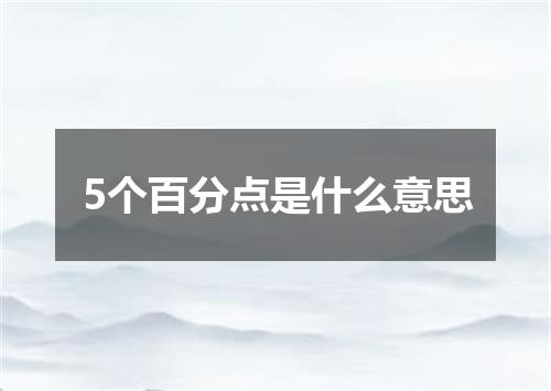 5个百分点是什么意思