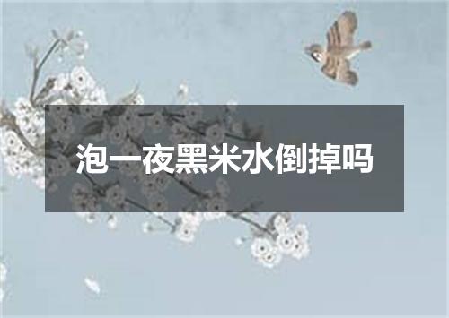 泡一夜黑米水倒掉吗