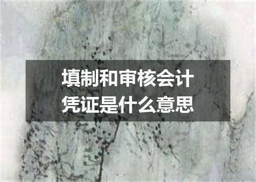 填制和审核会计凭证是什么意思