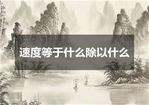 速度等于什么除以什么