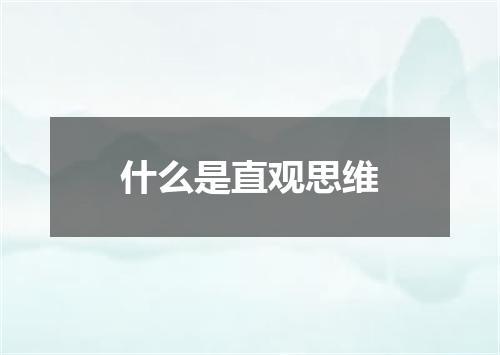 什么是直观思维