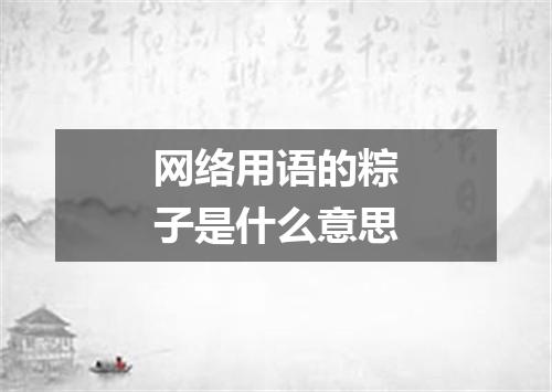 网络用语的粽子是什么意思