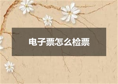 电子票怎么检票