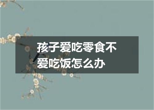 孩子爱吃零食不爱吃饭怎么办