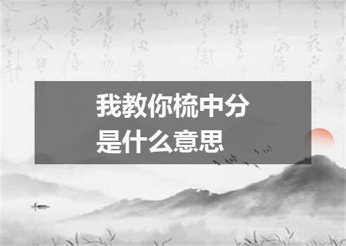 我教你梳中分是什么意思
