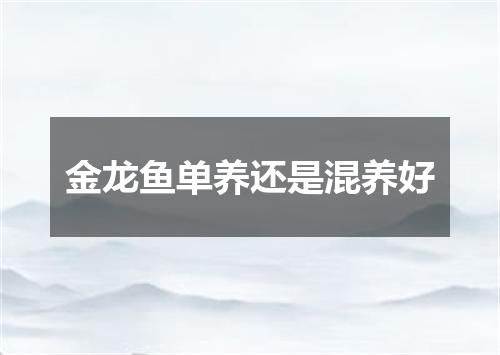 金龙鱼单养还是混养好