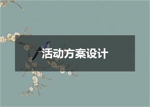 活动方案设计