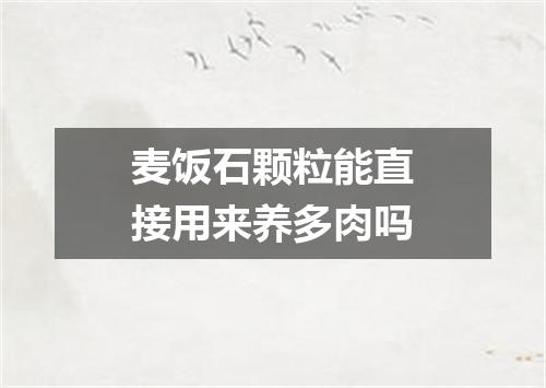 麦饭石颗粒能直接用来养多肉吗