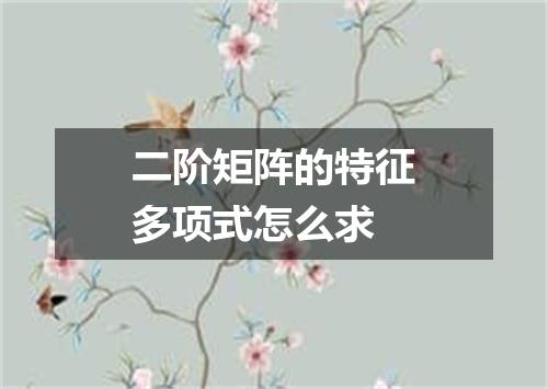 二阶矩阵的特征多项式怎么求