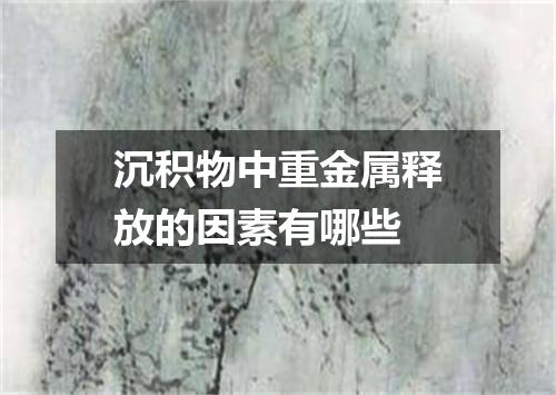 沉积物中重金属释放的因素有哪些