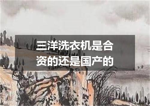 三洋洗衣机是合资的还是国产的