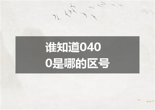 谁知道0400是哪的区号