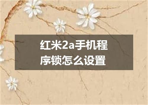 红米2a手机程序锁怎么设置