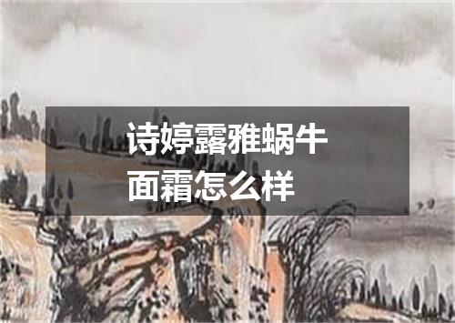 诗婷露雅蜗牛面霜怎么样