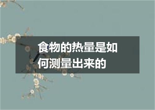 食物的热量是如何测量出来的